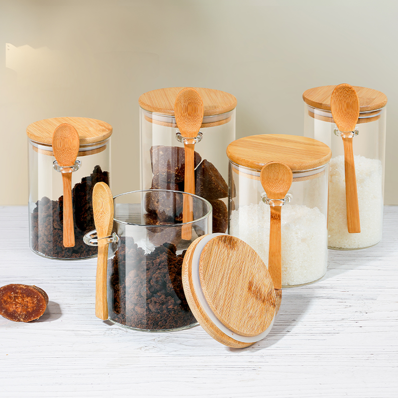 密封储物罐家用大号装白砂糖罐子透明罐子带盖带勺子白糖储存罐