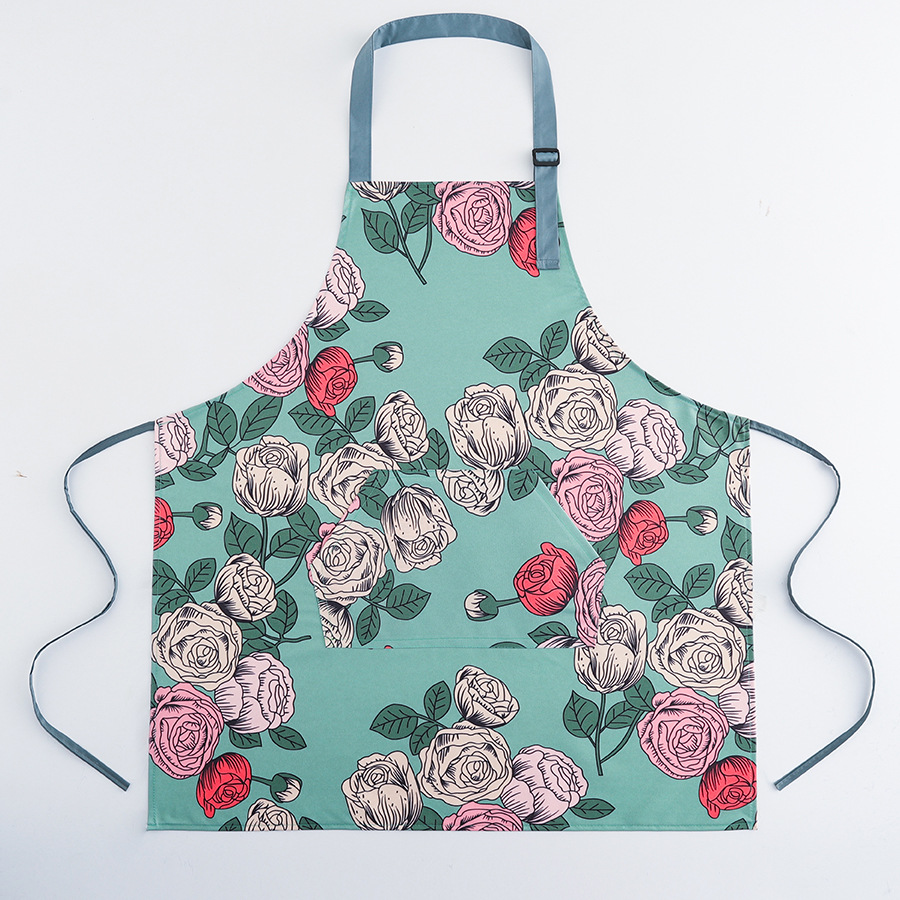 围裙防水防油污厨房做饭家用挂脖围裙透气耐磨无袖围腰大口袋围裙