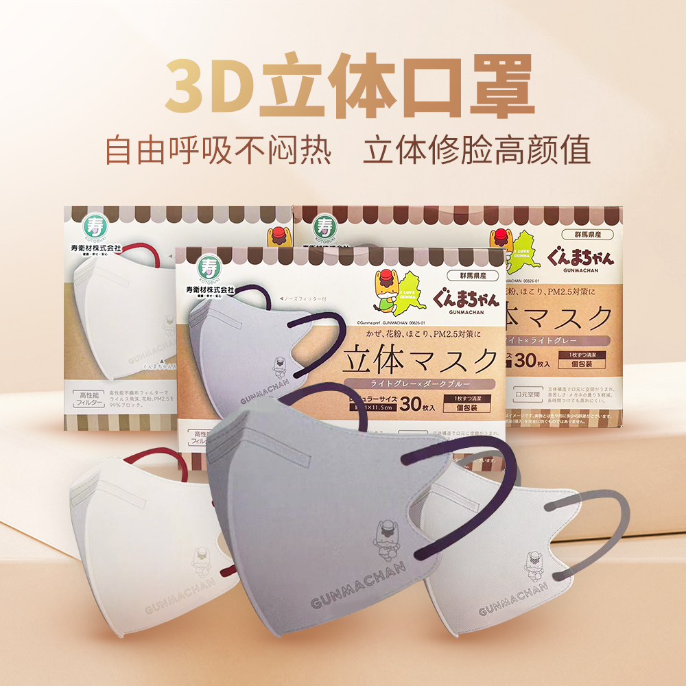 【单盒包邮】30枚/3D立体独立包装透气口罩