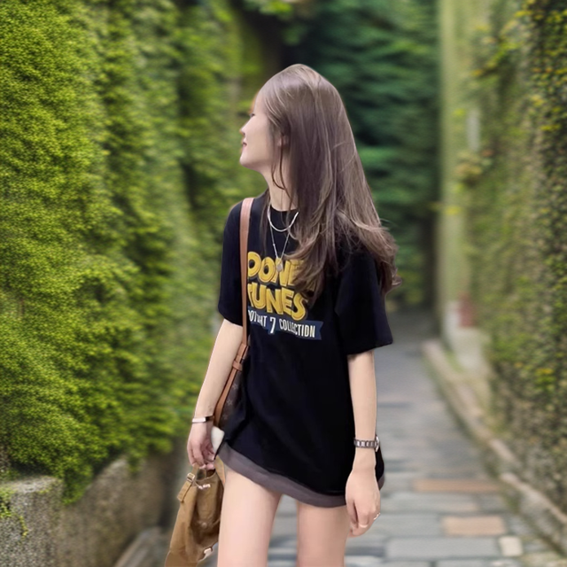 黑色短袖t恤女2025新款爆款夏季高级设计感小众上衣小个子半袖潮