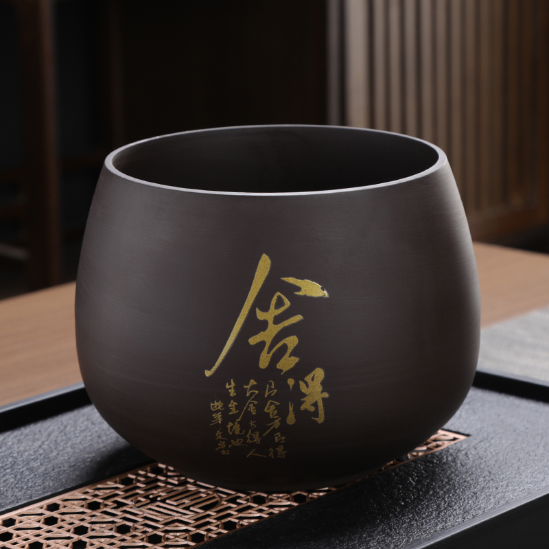 粗陶茶渣缸大号大小号水盂洗茶杯桌面建高档纸篓茶水建水茶具摆件