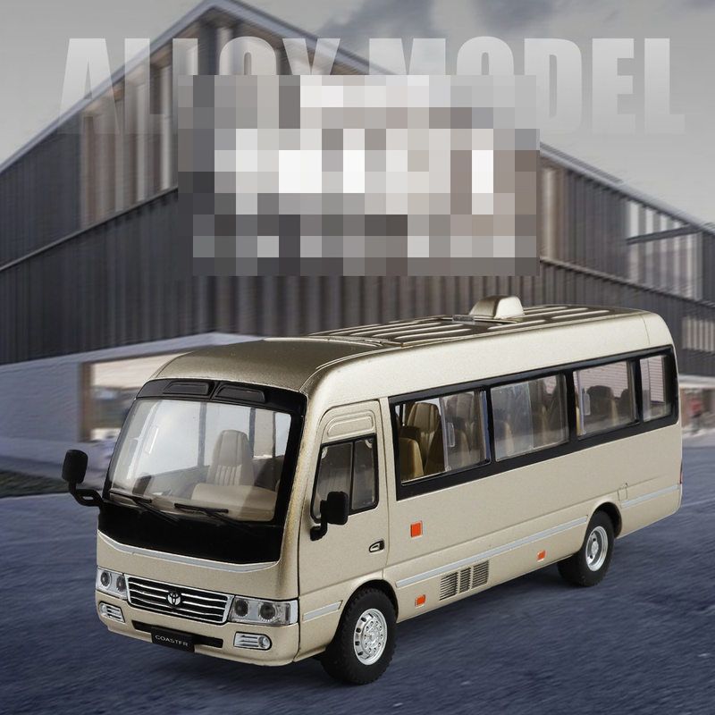 1/24考斯特合金巴士模型中巴商务车仿真汽车玩具回力声光车9795