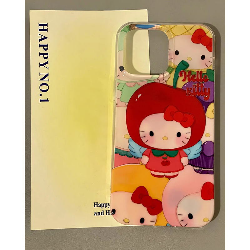 可爱天使樱桃kitty适用苹果15手机壳13promax卡通iPhone16/14女11