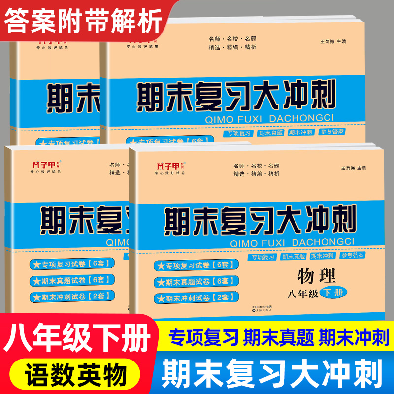 人教版八年级下册语文数学英语物理期末复习大冲刺专项真题期末卷