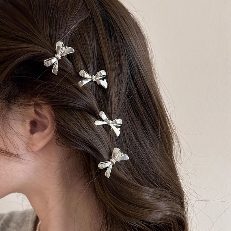 LNIEER甜酷蝴蝶结气质小号发夹女边耳夹前额无痕刘海碎发夹子发饰