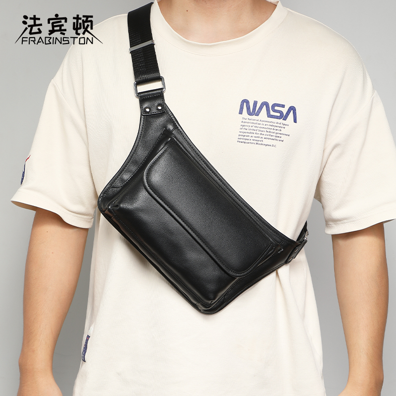 FRABINSTON/法宾顿真皮男包手机包包男士斜挎包休闲单肩斜挎背包