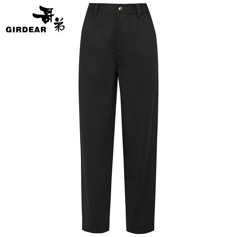 GIRDEAR/哥弟秋冬新款时尚休闲厚款微弹磨毛锥形长裤女士-1100508