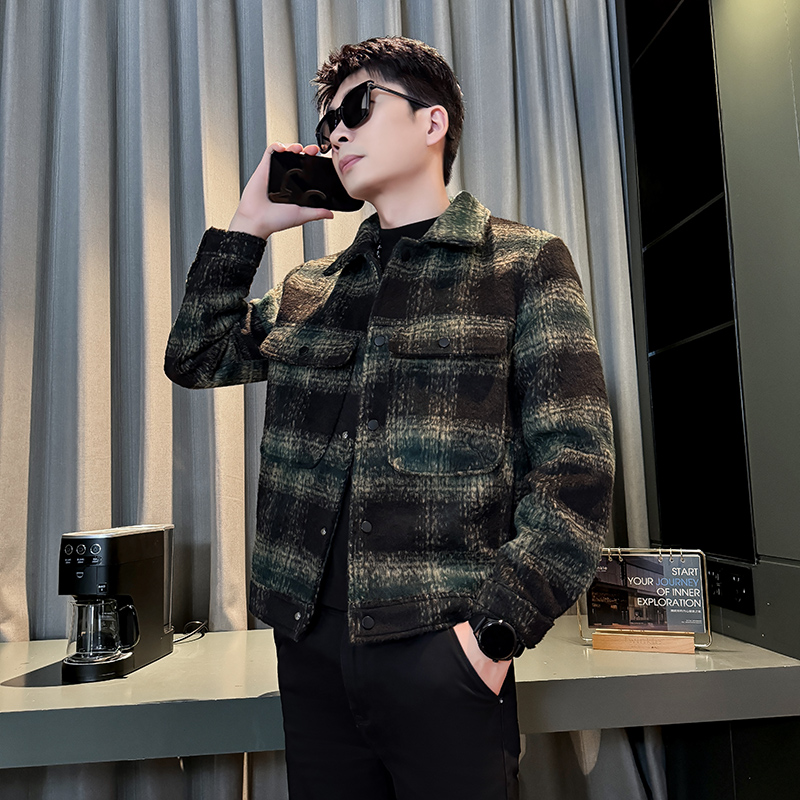 男士毛呢外套秋冬季男装褂子2025新款秋装上衣潮牌休闲呢子夹克帅