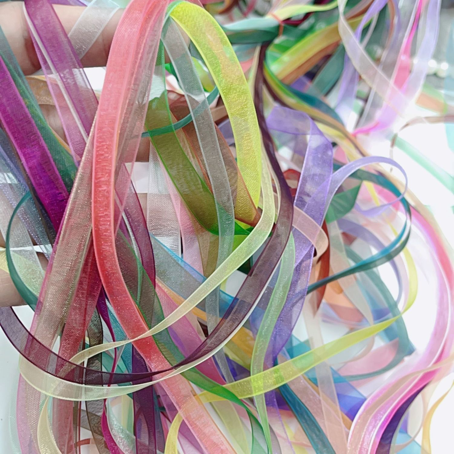 3一10MM雪纱带DIY手工蝴蝶结飘带礼盒丝带发饰头饰材料饰品绑配件