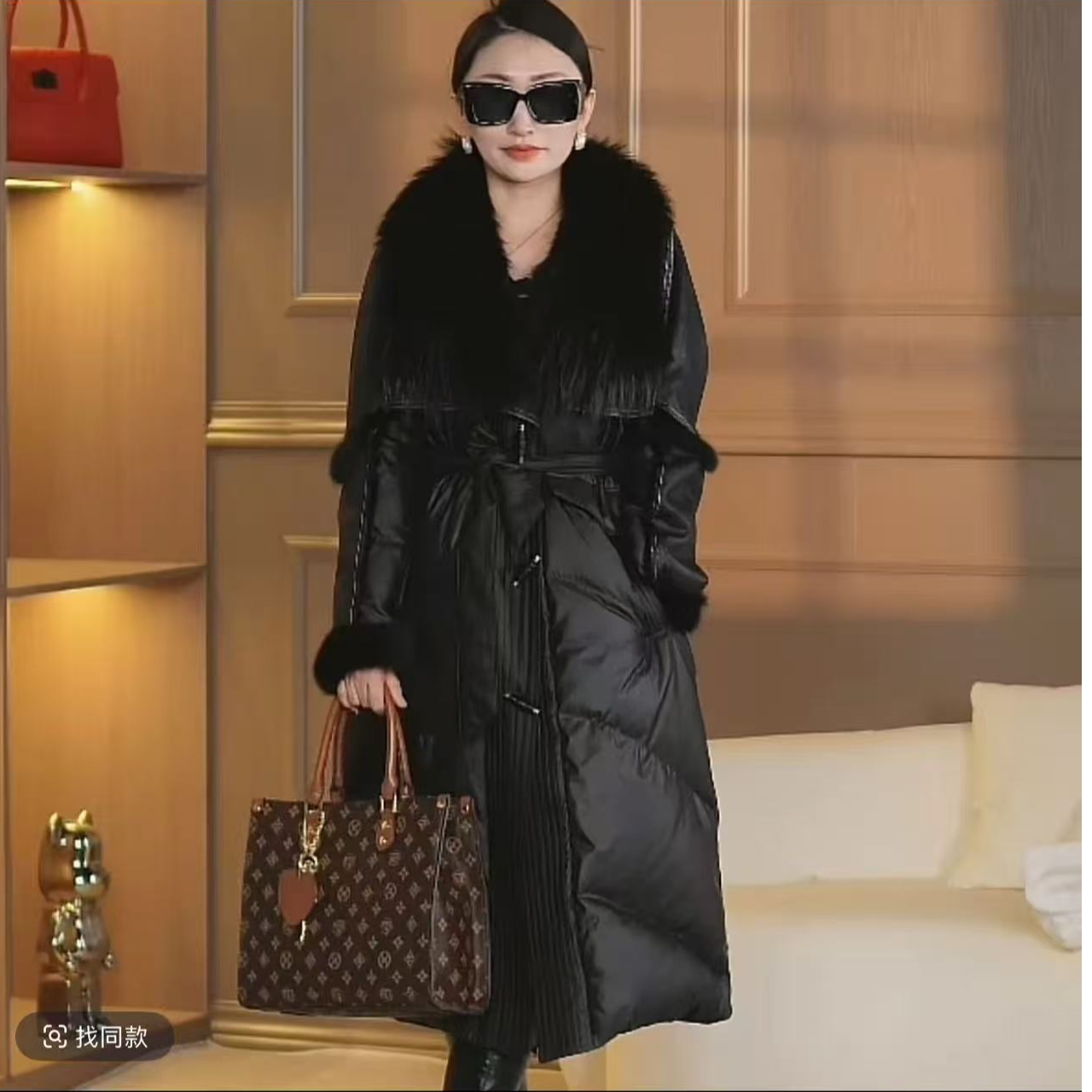 2025鹅绒皮草海宁工厂店外套正品轻奢洋气外套女