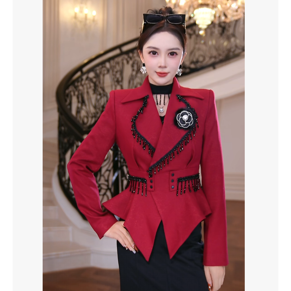 【芙娜妮】秋冬季2025外套收腰长袖保暖轻奢名媛女装洋气F2530885A