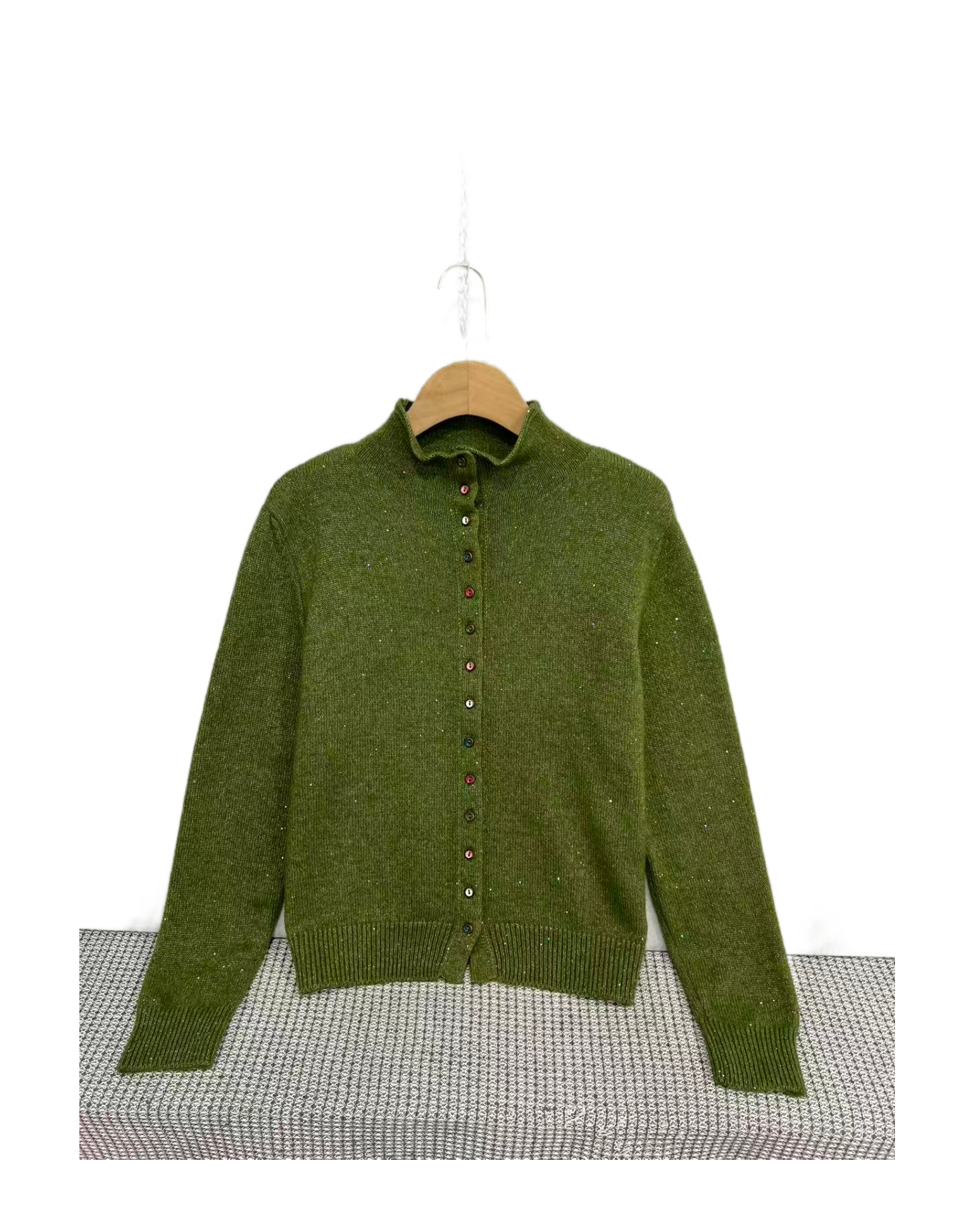 D  258665  彩色扣子  简约  时尚  百搭  毛针织衫