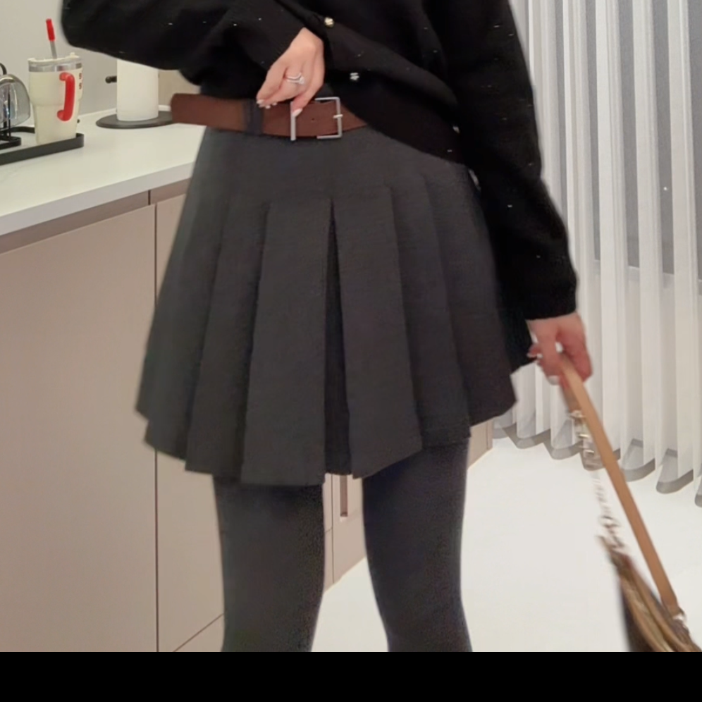 YX八QZ202510274新款呢料百褶裙时尚百搭显瘦