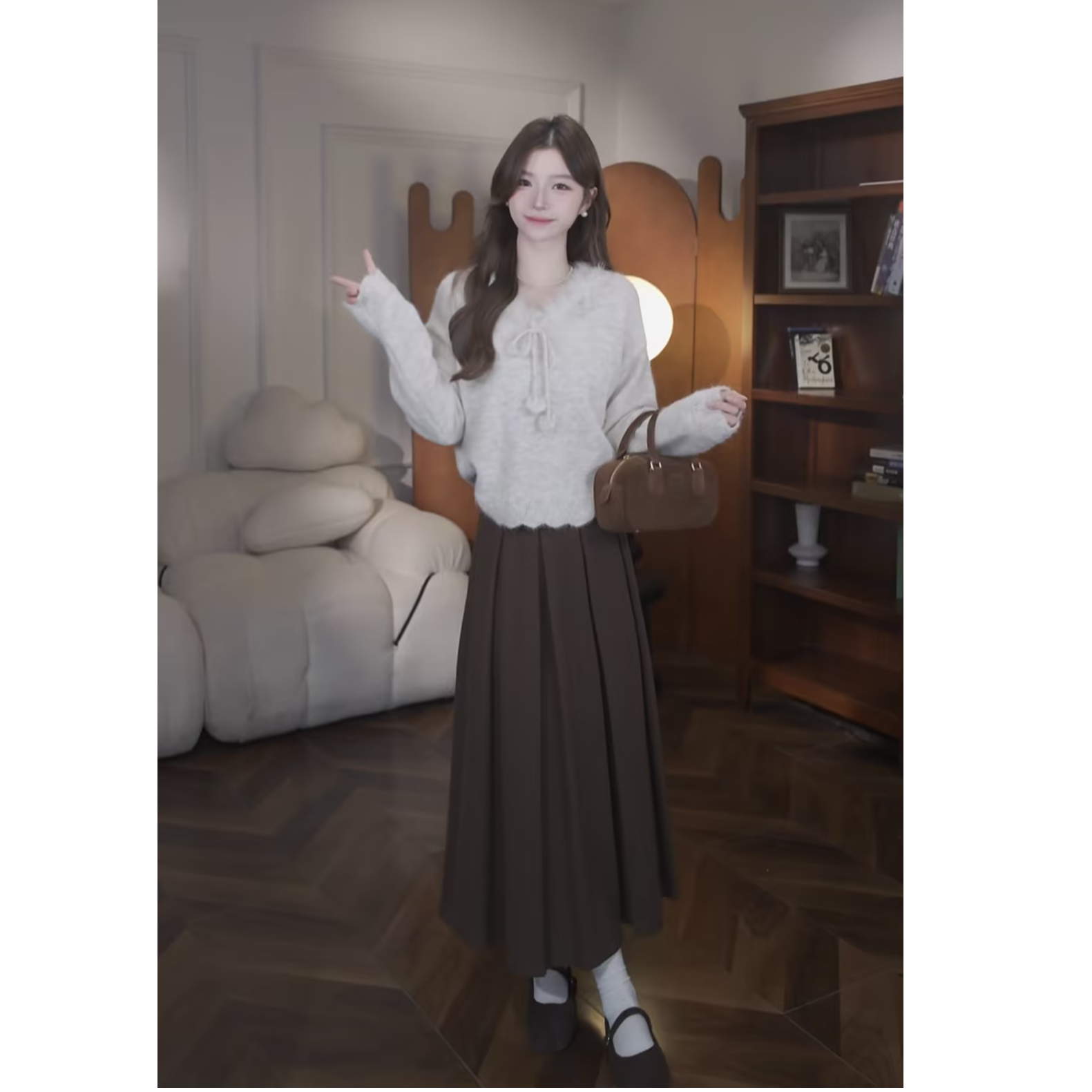 鹿向南【少女礼盒】秋冬新款小众原创温柔系慵懒毛衣套装女