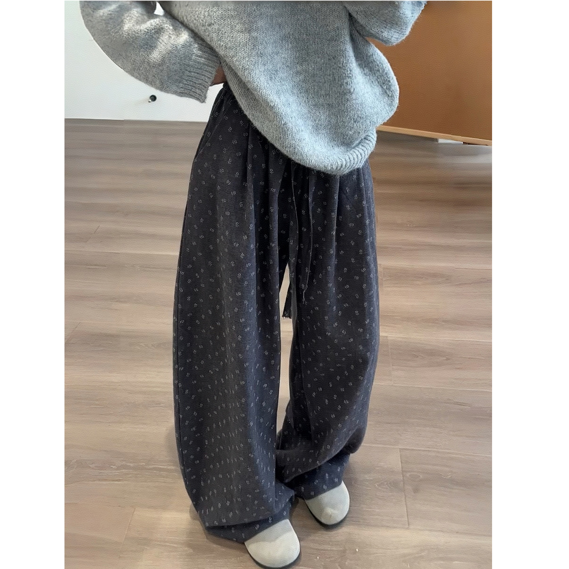 裤子宽松bf慵懒风阔腿裤2025新款女款秋冬大码胖mm显瘦休闲气球裤