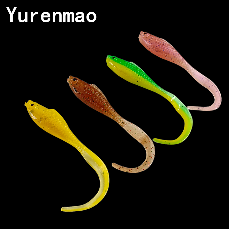 卷尾鱼假饵软饵淡水鱼路亚仿生低频生泳姿钓翘嘴鲈鱼鳜鱼t尾软饵