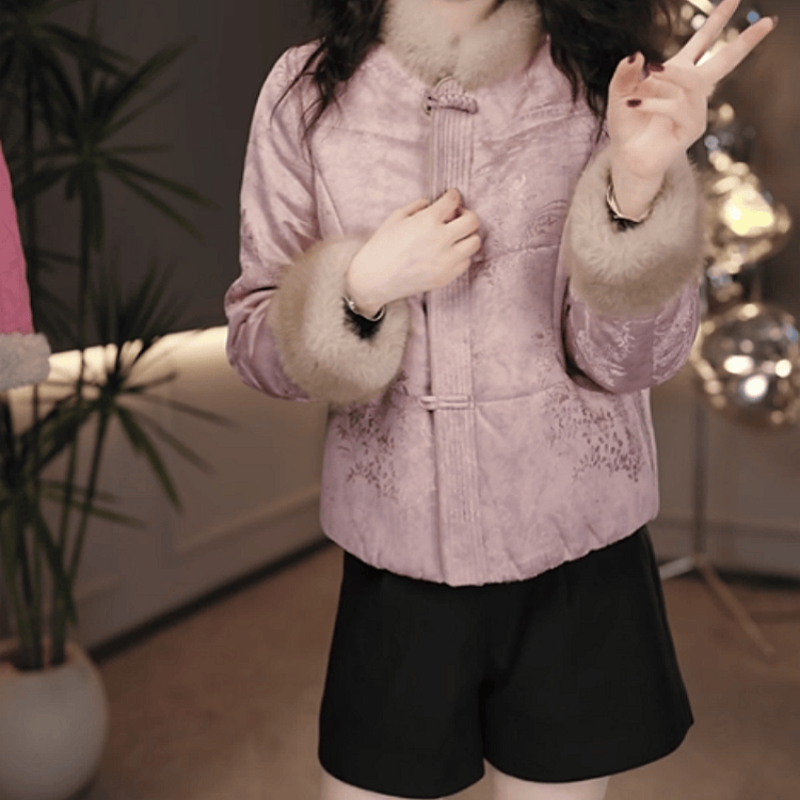 C198【棉衣】2025冬季新款时尚加厚保暖中式国风气质显瘦棉服外套