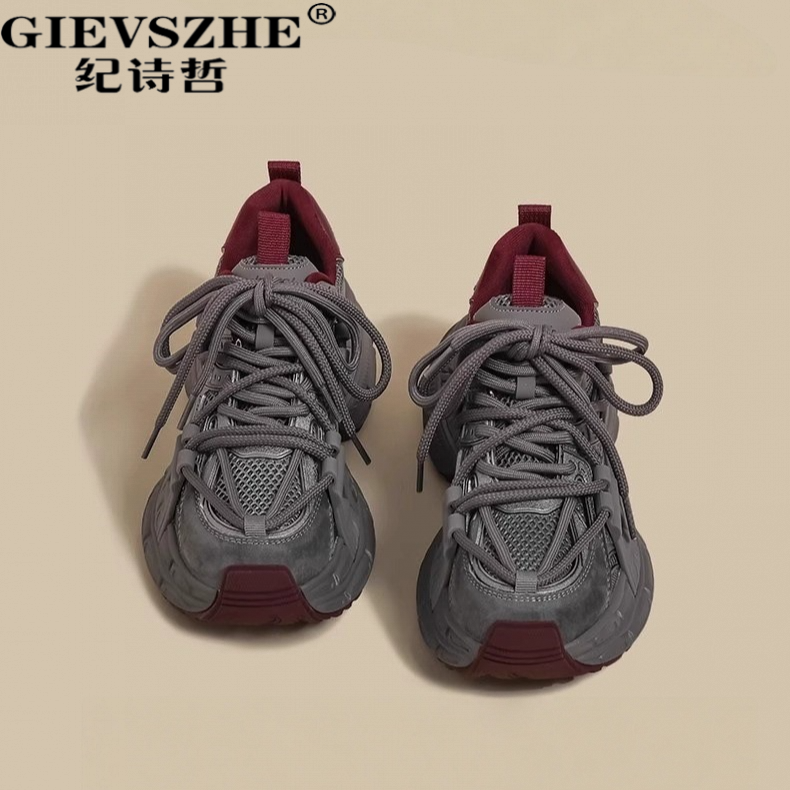 纪诗哲女鞋厚底老爹鞋女秋冬季新款潮流百搭时尚休闲运动鞋女款