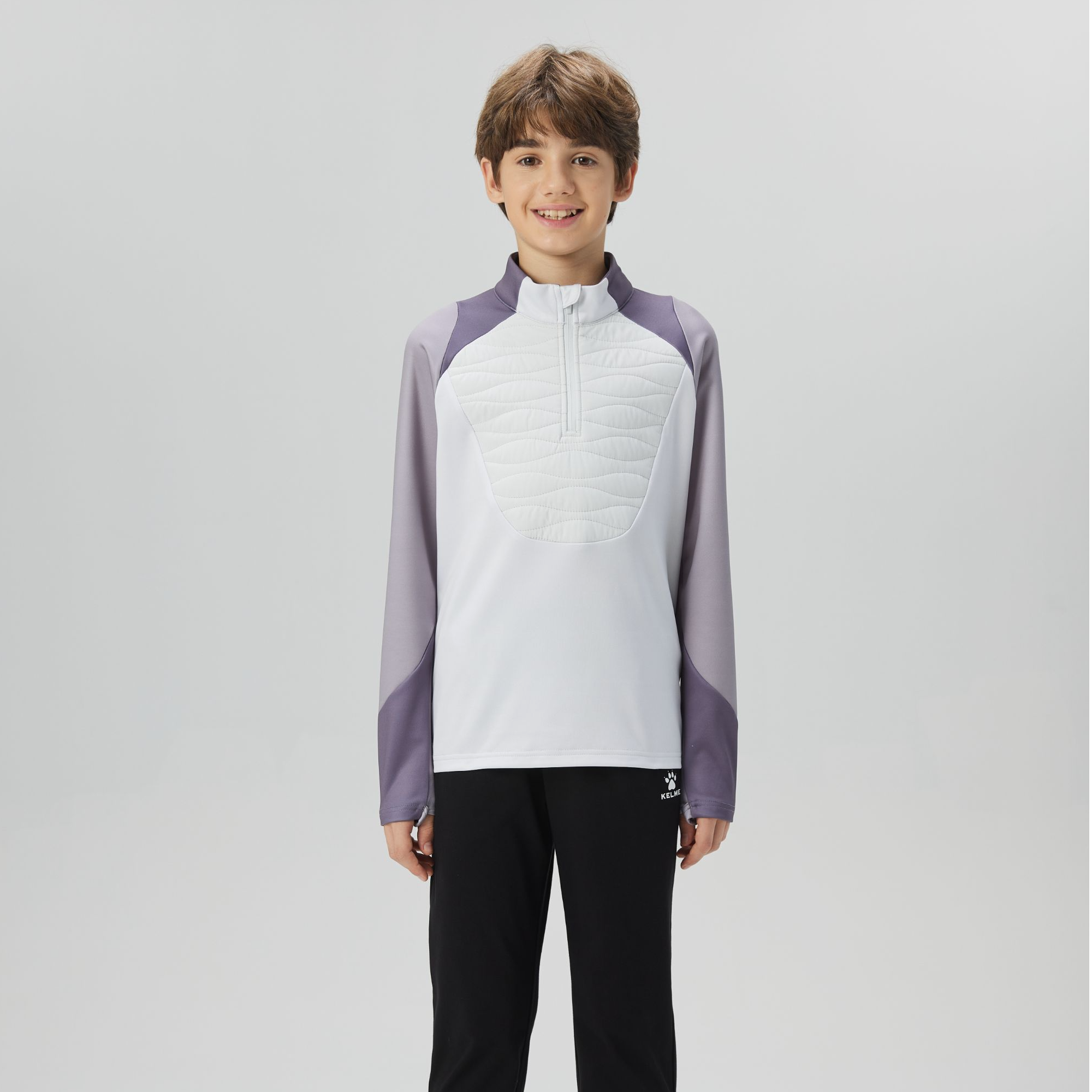 KELME/卡尔美儿童足球训练服长袖半拉链训练服【LIVE】