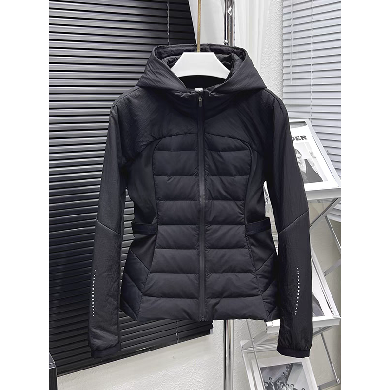 同款轻薄羽绒服女瑜伽健身外穿运动户外新款修身显瘦收腰拼接外套