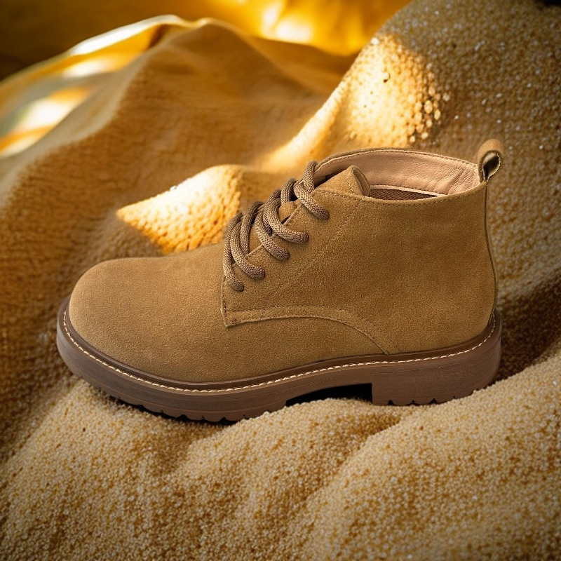 秋冬新款加绒防水反绒牛皮沙漠靴男户外工装复古马丁靴休闲机车鞋