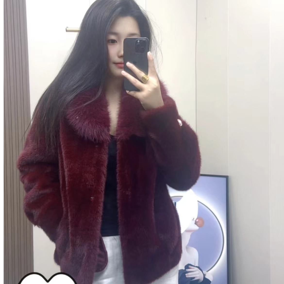 [主推款】新款加大毛领时尚贵气名媛气质保暖御寒外套60衣长