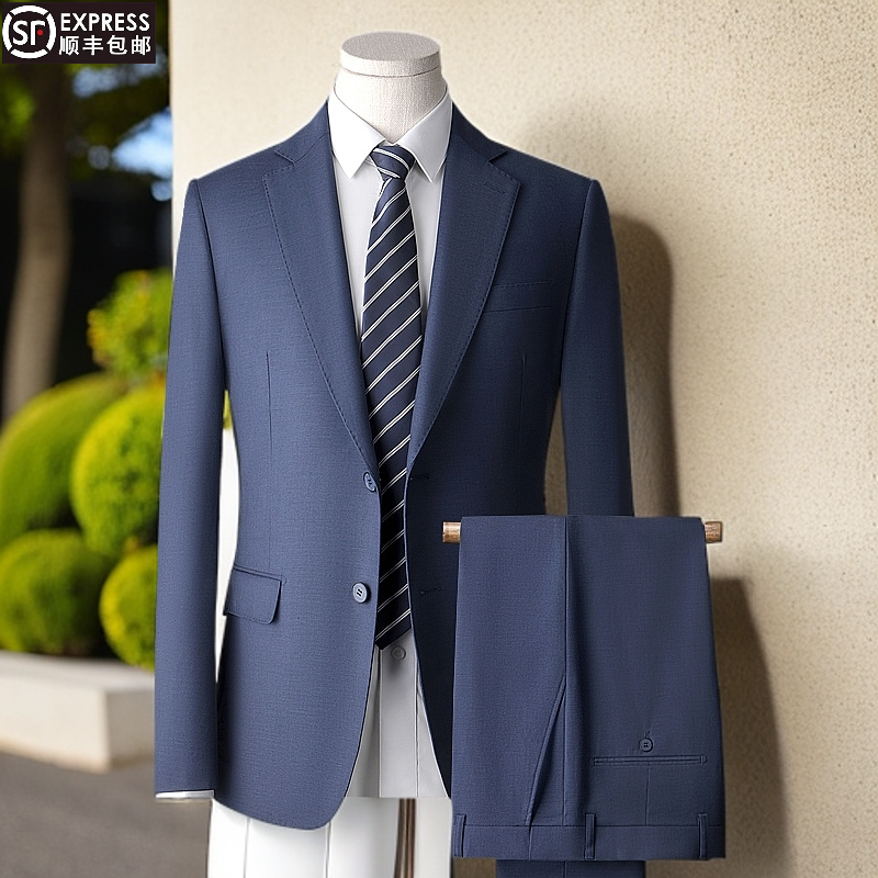 汤米男士西服套装婚礼结婚商务休闲修身韩版上班面试职业西装外套
