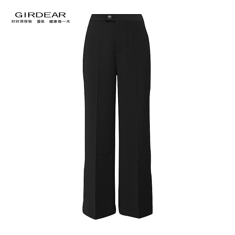 GIRDEAR/哥弟  新款百搭质感高腰职场通勤垂感直筒西装裤119525