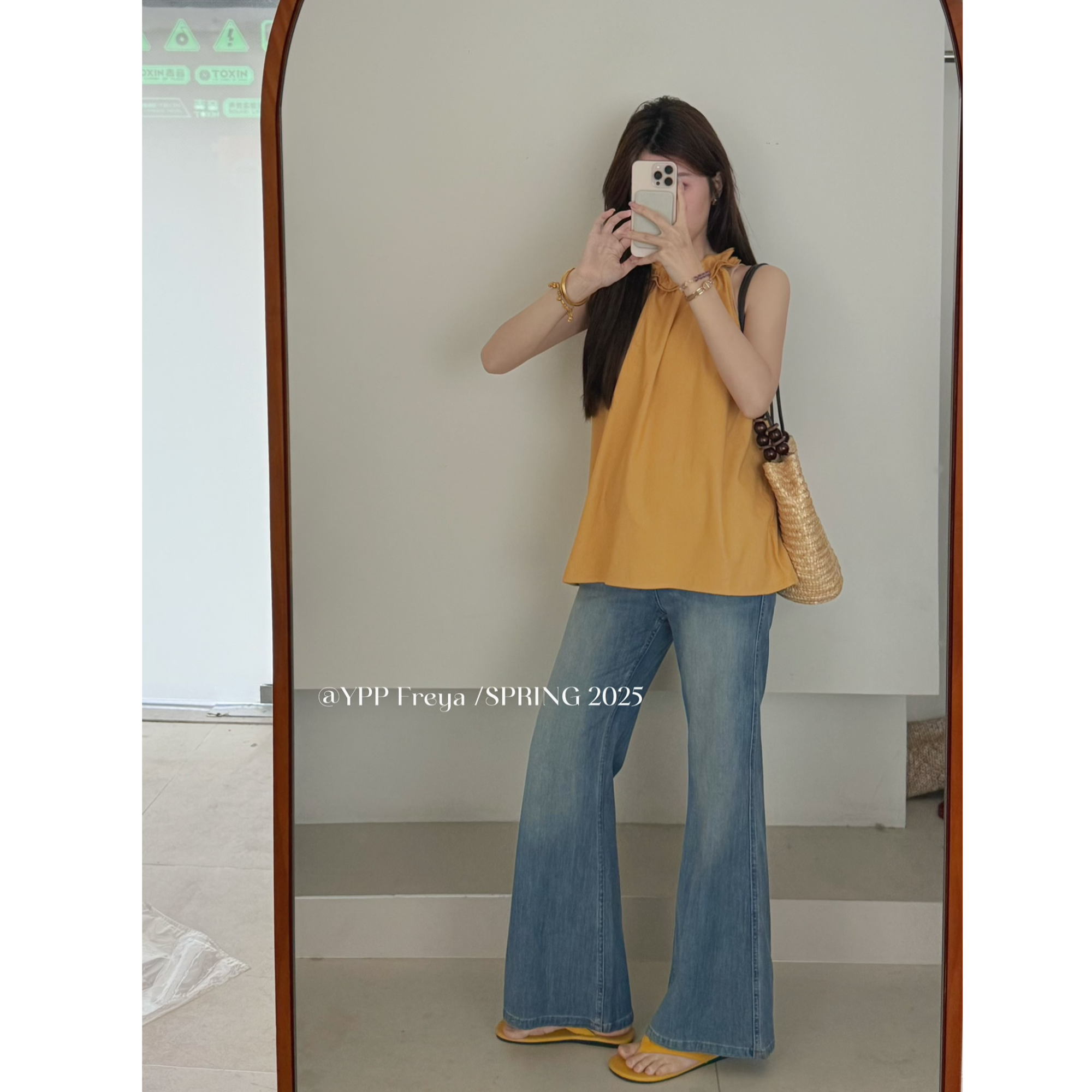 YPP！【天生大长腿】四面弹冰皮牛仔 显高显瘦复古蓝洗水微喇牛仔裤2