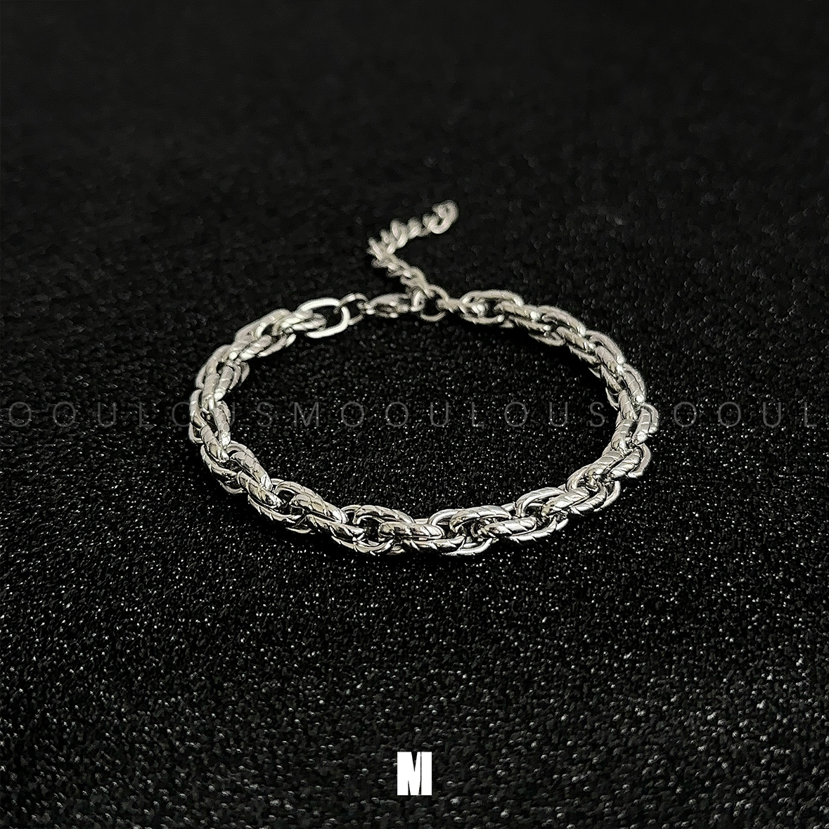 钛钢手链 欧美麻花菱形手链男嘻哈小众设计感简约手饰