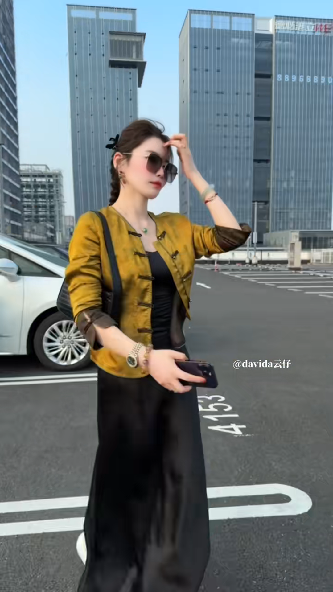 黄色印花高级感国风小衫2025年秋季新款新中式减龄气质开衫上衣女