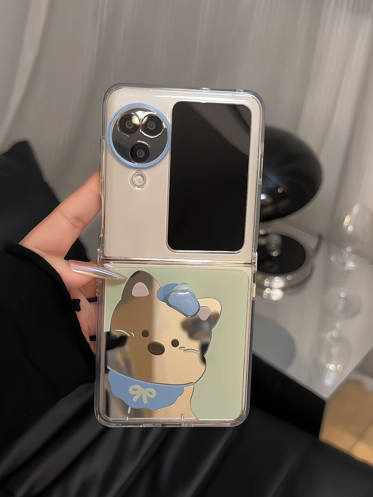 （OPPOfindn3flip系列）折叠镜面适用OPPOfindn2flip手机壳女西高地