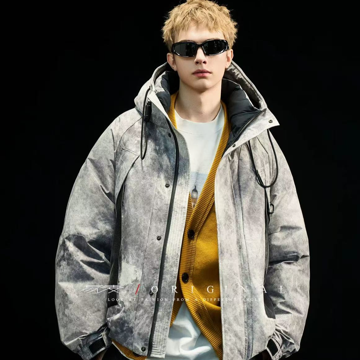 【BUFAN潮品】2025冬季新款立体剪裁迷彩工装连帽羽绒服男女同款