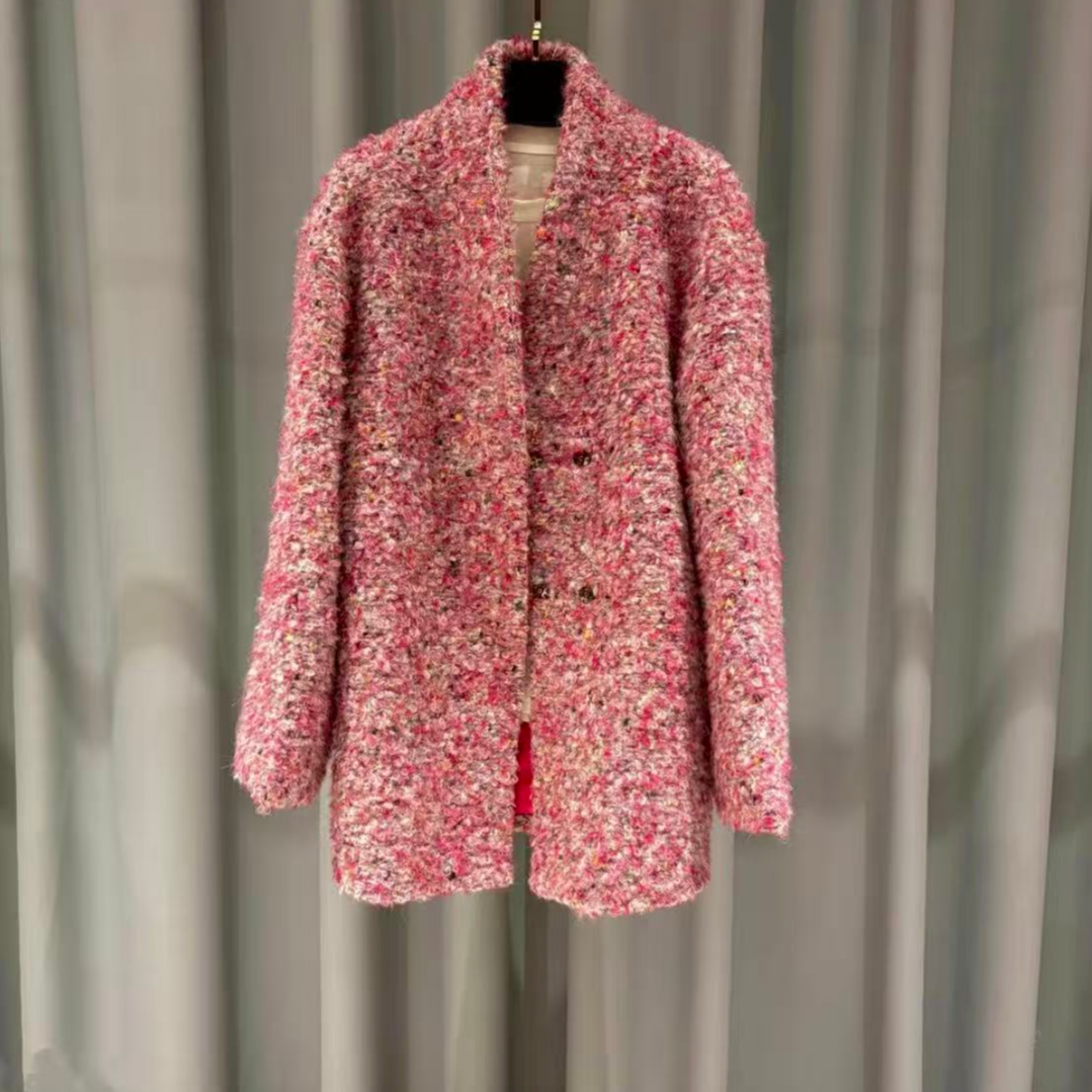 秋季新款网红时尚复古羊毛中式马夹印花提花羽绒外套