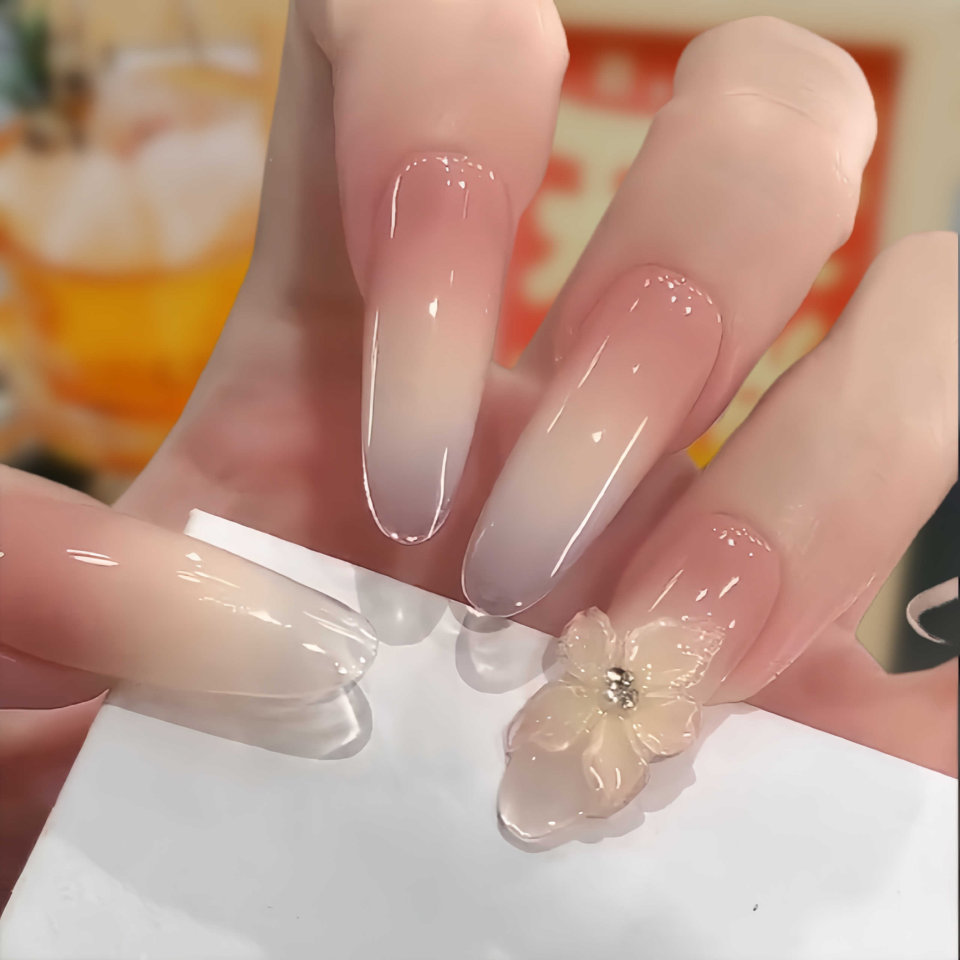 【许妍婚礼进行曲】手工秋冬显白系雕花纯欲润蝶诗舞花美甲穿戴甲片