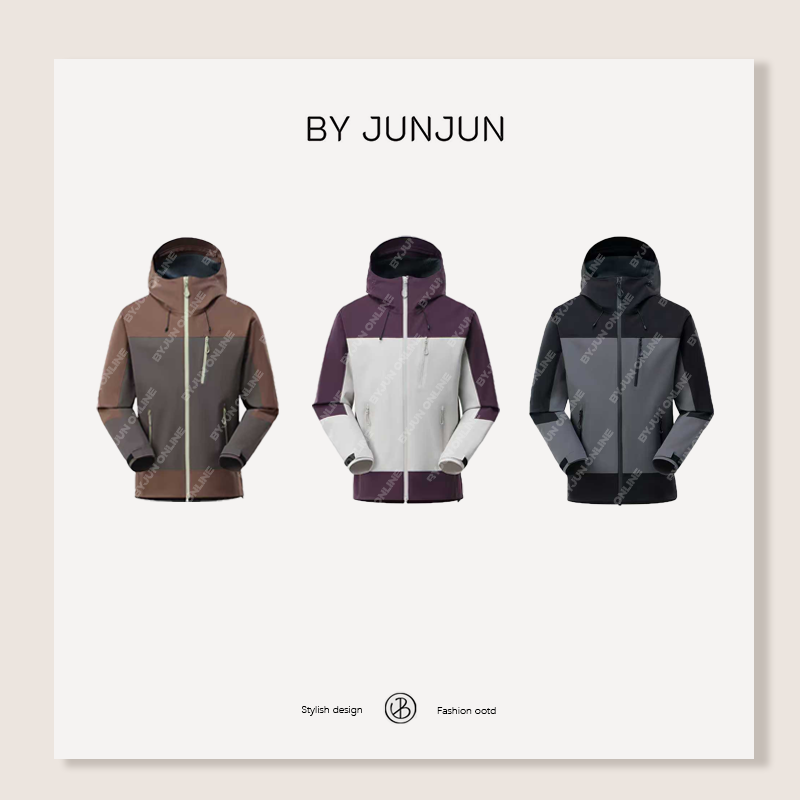 ByJunjun【山壳冲锋】压胶冲锋衣女士秋冬山系户外新款外套