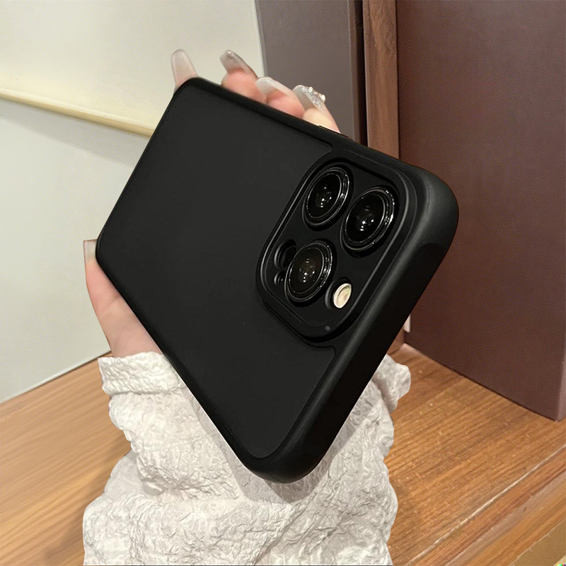 适用苹果16promax手机壳磨砂黑色新款iPhone15pro防指纹17promax