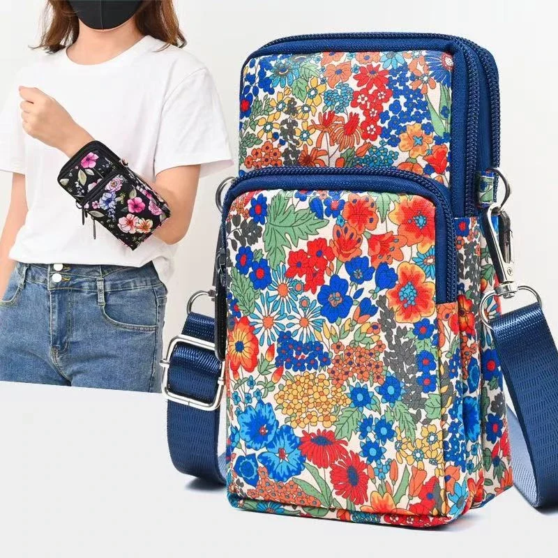 挂脖休闲手机包挂脖款百搭拉链防水斜跨多功能竖款女士时尚便携包