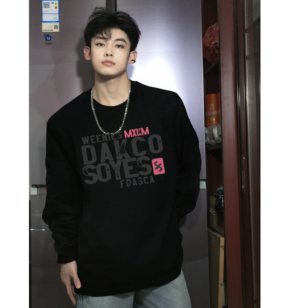 重磅280g美式复古高街长袖t恤男潮流宽松街头穿搭秋季纯棉上衣