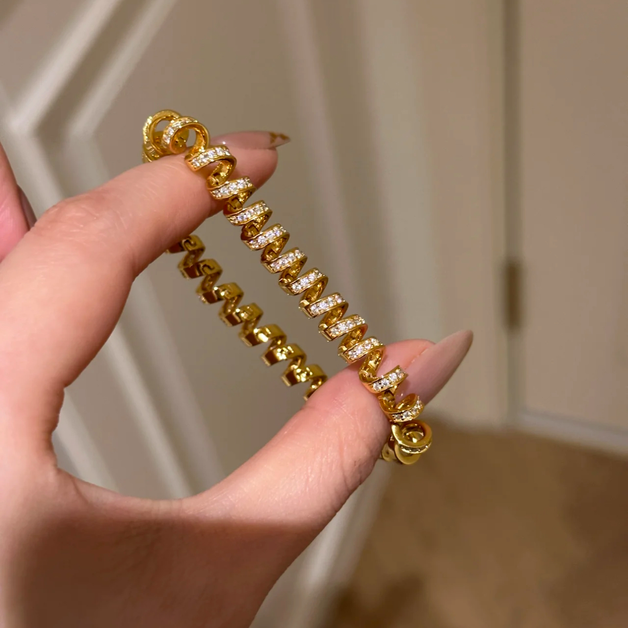 铜合金手链 超闪电话线手链轻奢小众精致独特高颜值清冷感手饰