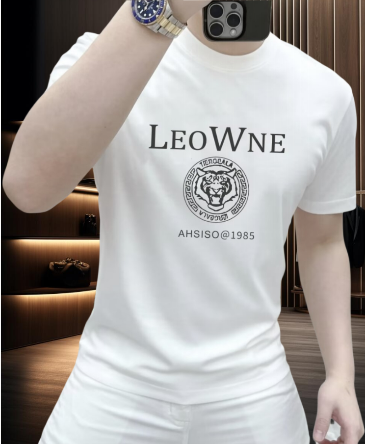 重磅丝光棉男装男士短袖T恤夏季新款网红印花百搭圆领t恤上衣i