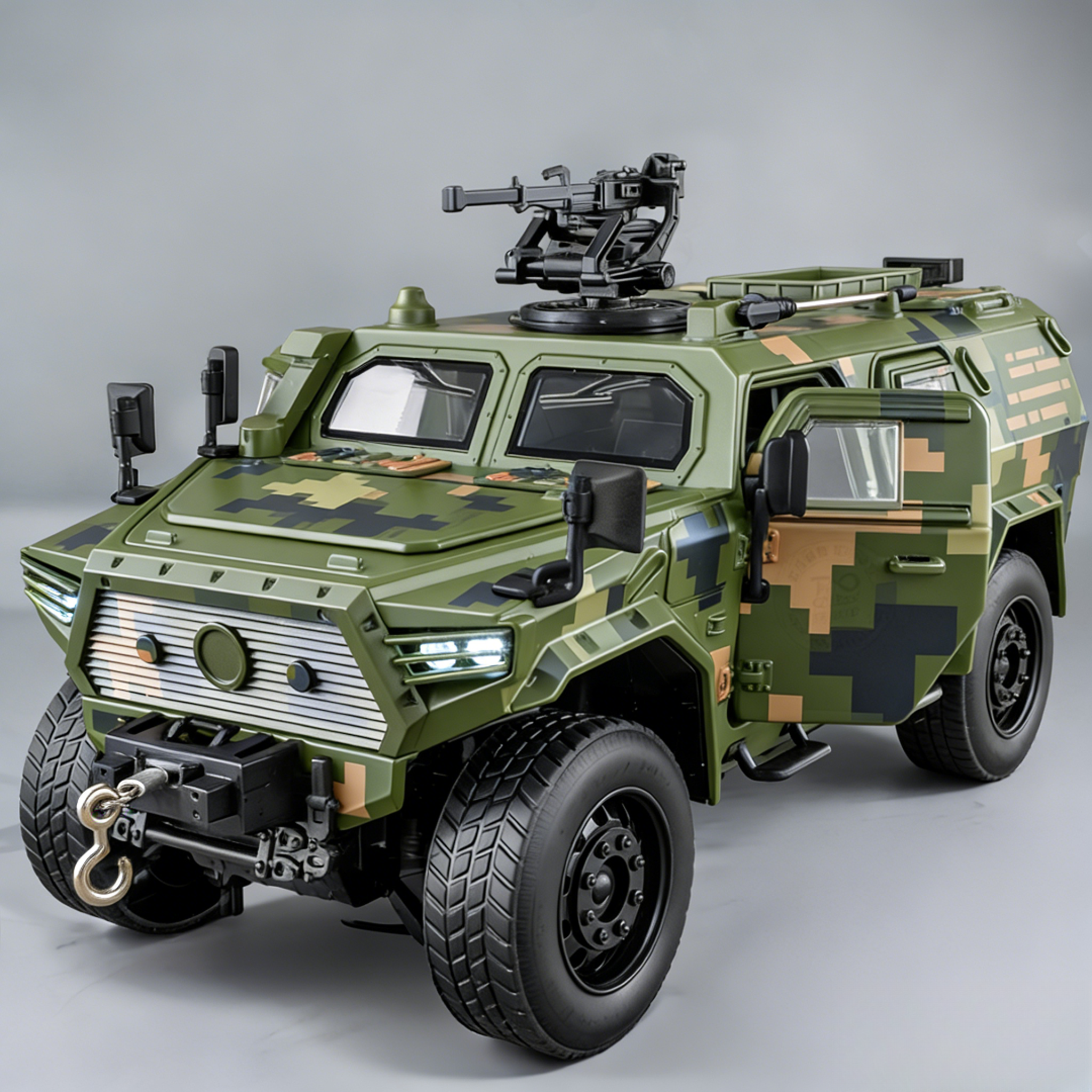 大比例【东风猛士】迷彩越野车装甲车合金汽车模型收藏摆件送礼玩具