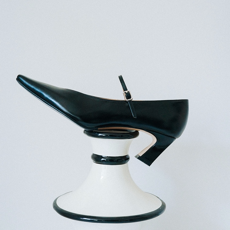 理想矿石原创2025早春新款 法式优雅极简方头高跟玛丽珍单鞋