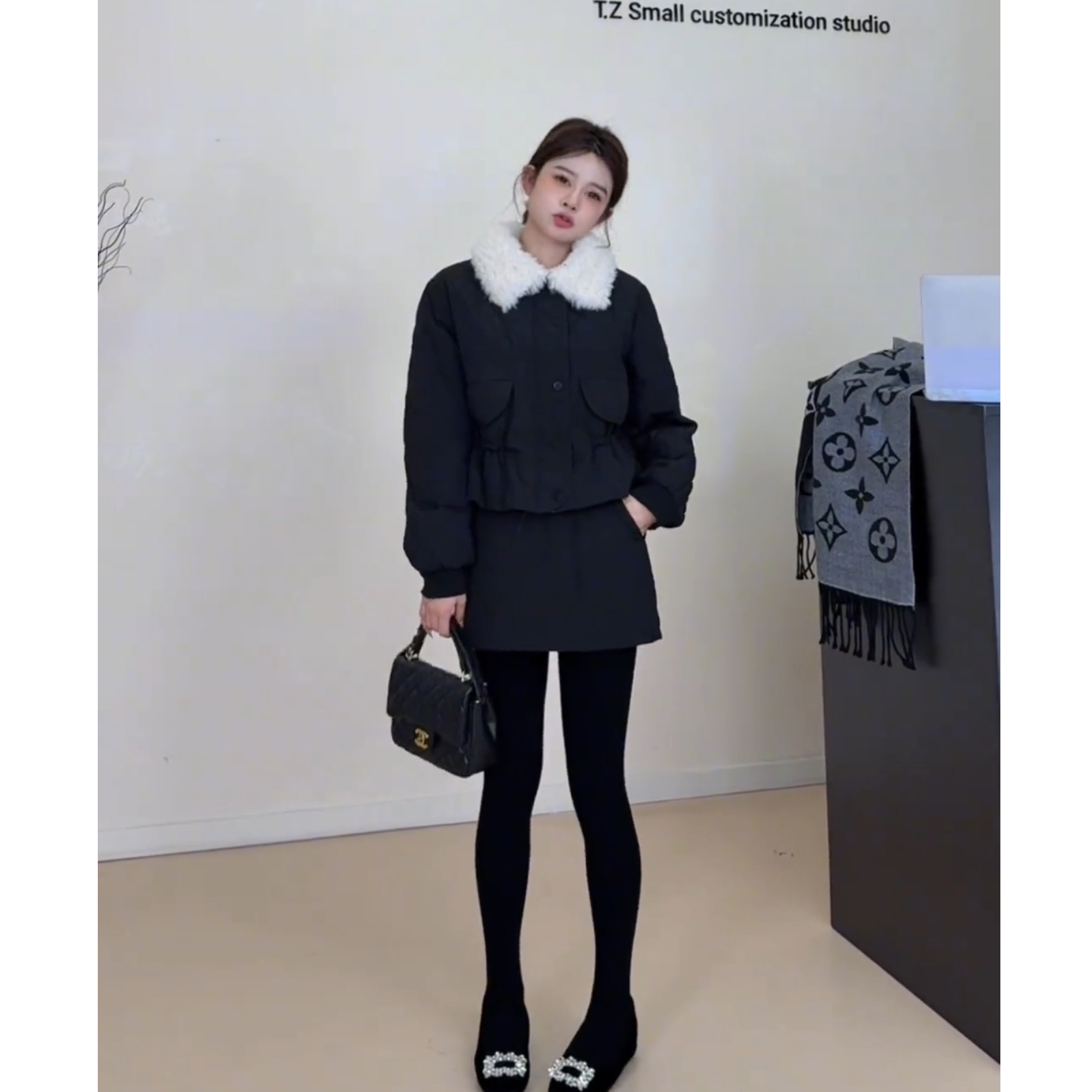 流行一整套2026秋冬新款时尚气质减龄显瘦洋气外套短裙两件套