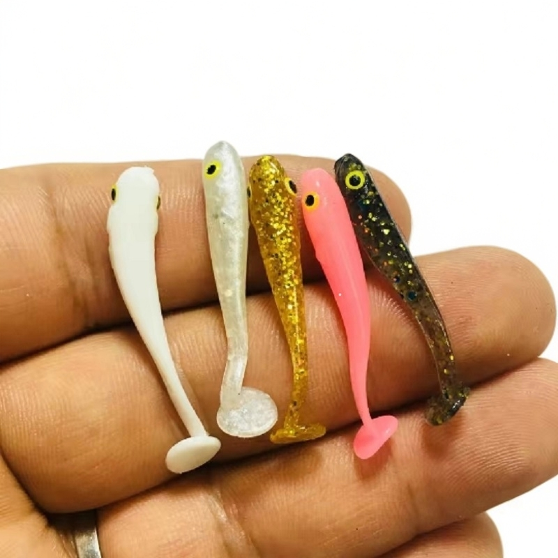 Yoshikawa吉川腥味微物小软鱼T尾沉水红眼小翘嘴路亚软饵3.5cm