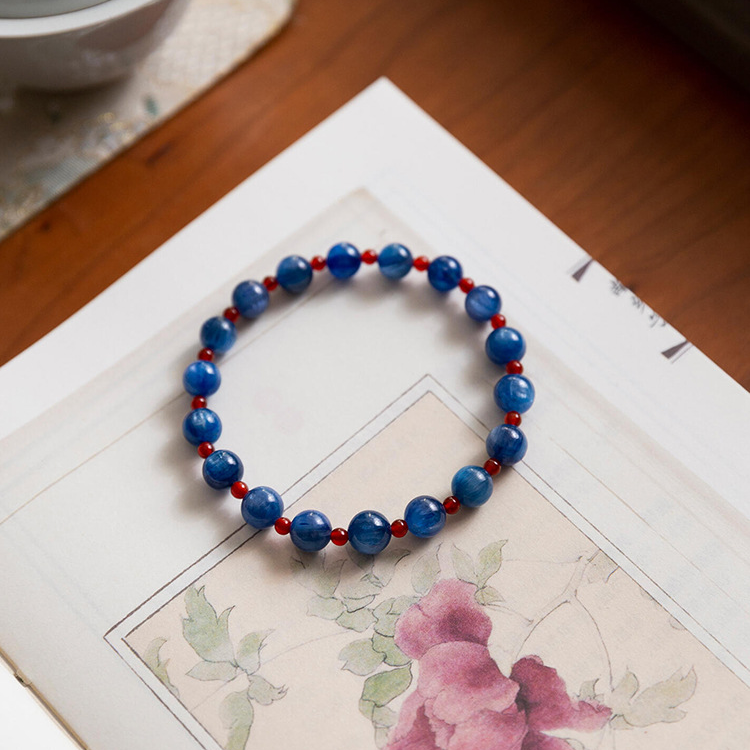 琉璃手链 新中式蓝晶串珠手串女显白高级感国风简约单圈饰品