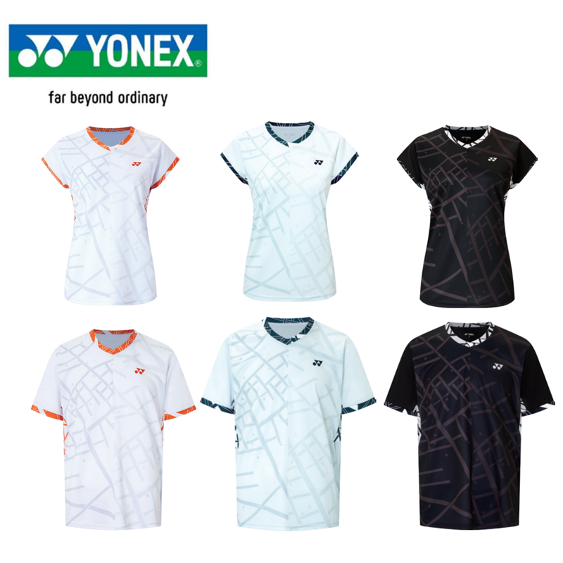 YONEX/尤尼克斯新款运动速干透气羽毛球服男女款短袖T恤印花