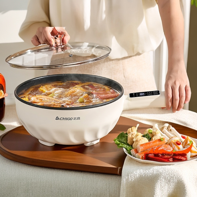 志高电炒锅家用大容量炒菜爆炒多功能不粘锅电炒锅一体炒菜大功率