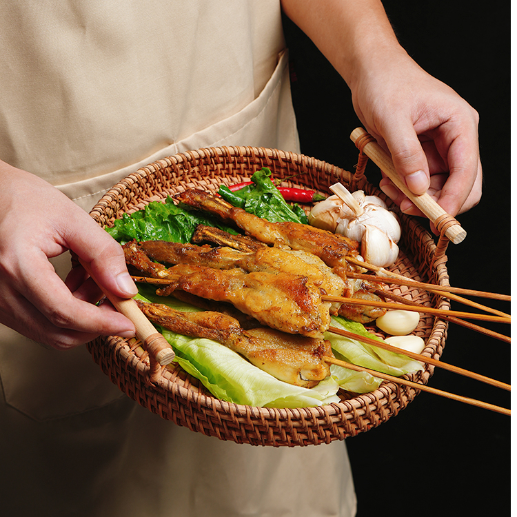 田源程辣味牛蛙500g每袋串串新鲜现做烧烤加热休闲小吃下酒菜辣卤