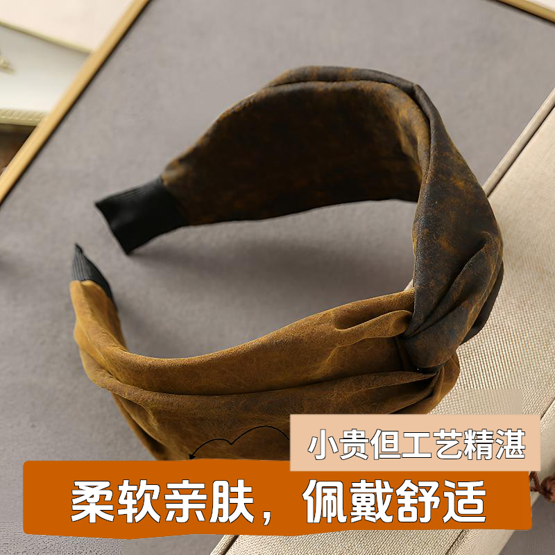 真丝香云纱发箍头饰宽发箍网红百搭桑蚕丝头箍高级感秋冬法式宽边